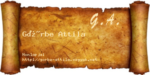 Görbe Attila névjegykártya
